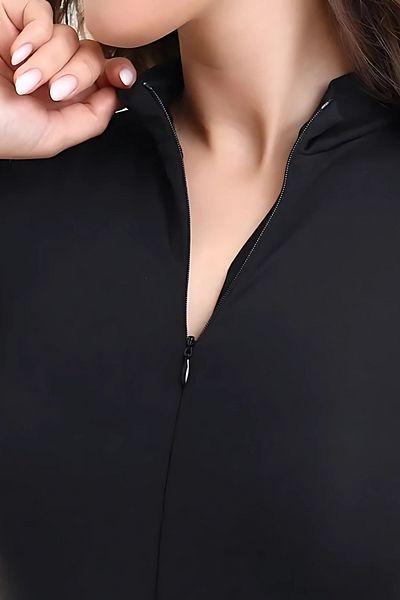GRİMALDİ Women's Swimsuit with Front Zipper Detail