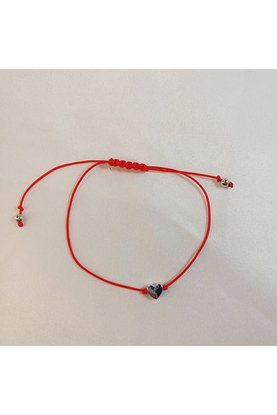 Crystal Atelier Unisex Heart Red String Lucky Bracelet, Red String Wish Bracelet, 2-Piece Heart Red String Bracelet
