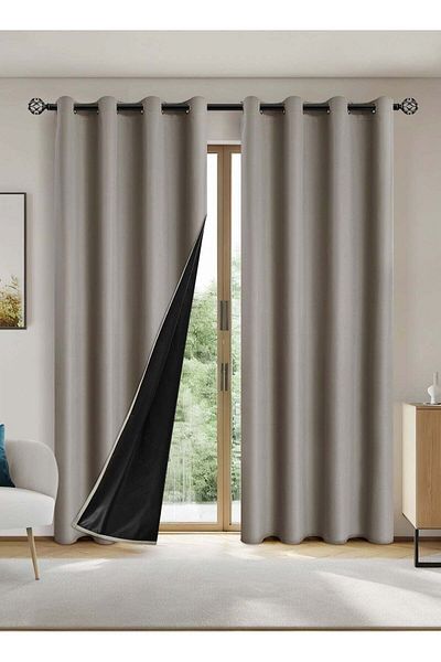 Generic DUNISO 2 Panels Blackout Curtains for Bedroom, Thermal Insulated Room Darkening Curtains, Grommet Li