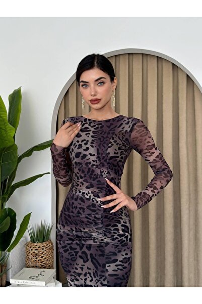 İbrahim Burak Etiler Collection Gena Tül Midi Boy Elbise