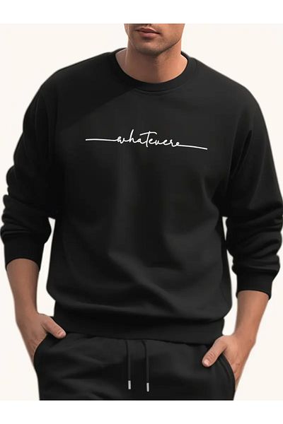 helegiy Men's Long Sleeve Print Detailed Two Thread Sweet