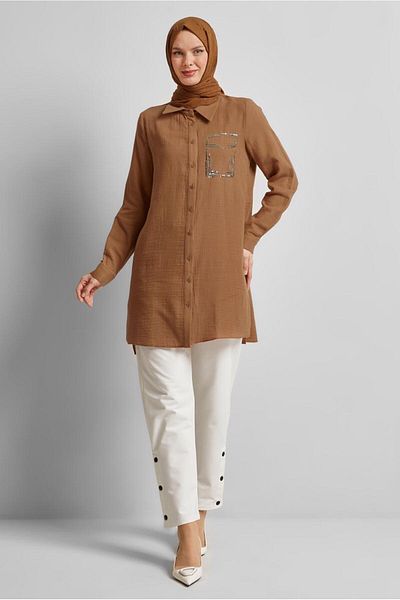 Alvina Cotton Muslin Shirt Tunic 44680