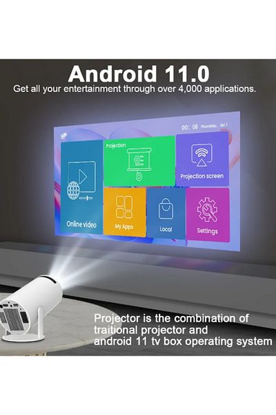 Transpeed Portable High Quality Transpeed 4K Ultra HD Android 11 Dual Wifi 1080P Home Cinema Indoor Outdoor Pr