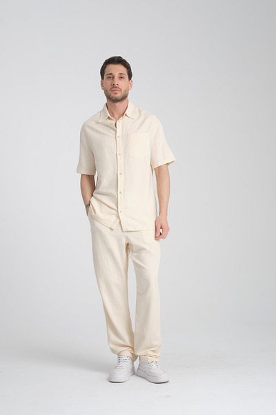 Store Men's Linen Shirt - Comfortable and Stylish Summer Buttoned Classic Shirt