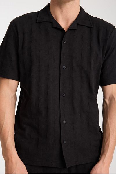 Store Men's 100% Cotton V-Neck Shirt and Lace-Up Shorts Set - Stylish Sports Casual Combination