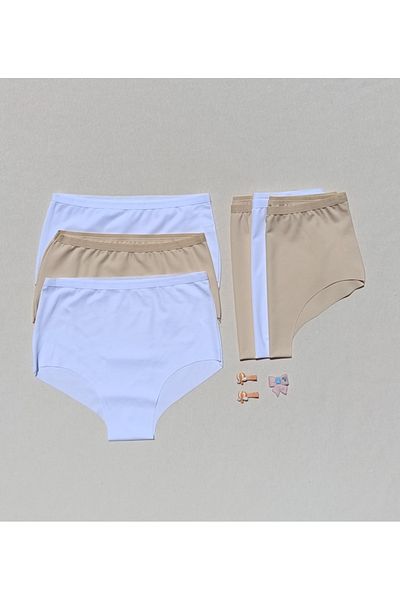 siyalife Women's High Waist 6 Pack Lycra Gathering Seamless Laser Cut No Trace Bikini Slip Panties