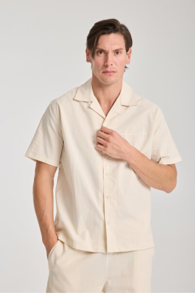 Store 100% Cotton Men's Linen Combination – Slim Fit Shirt and Shorts Set |