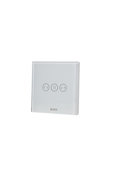 ALEDIO Smart Switch for Curtains/Shutters/Garage Doors with Touch, Glass Frame, WiFi, White