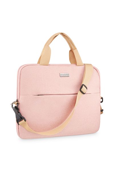 zagatto Slim laptop bag 15.6”, pink, waterproof, external pocket, adjustable strap, ZG853