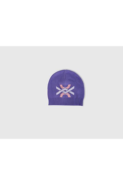 United Colors of Benetton Boy's Purple Benetton Cut Logo Beret