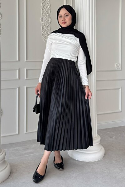 InStyle Piliseli Siyah Etek