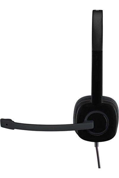 logitech H151 Wired Headset, Stereo Headphones with Rotating Noise Cancelling Microphone, 3.5 mm Aud