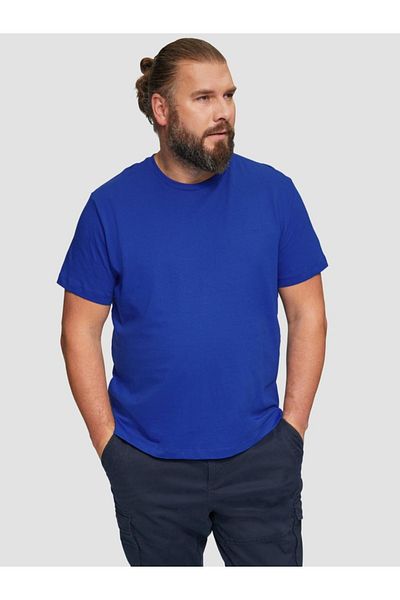 s.Oliver Tricou bărbătesc mărimi mari, cu guler rotund, croială regulată, bumbac