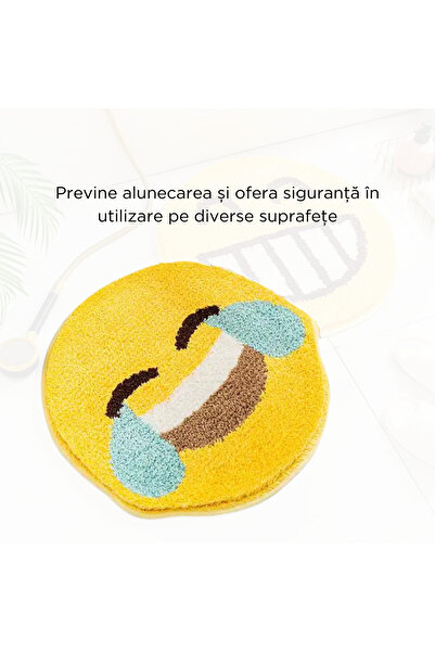 Konzmann Covoras Emojii Konzmann – Pentru Baie, Living, Dormitor, Hol, Sufragerie, Diametru 60 cm