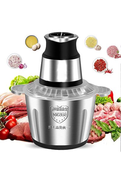 COOYA 2L Electric Meat Grinder, Stainless Steel Food Processor with 4 Sharp Blades, Food Chopper