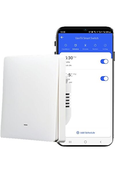 Generic مفتاح سخان المياه الذكي UanTii 30A 220V 6600W مفتاح غلاية Tuya Wifi مفتاح جهاز التحكم عن بعد لتطبيق Smart Life