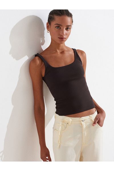 Dilvin 21057 Strap Undershirt-Dark Brown