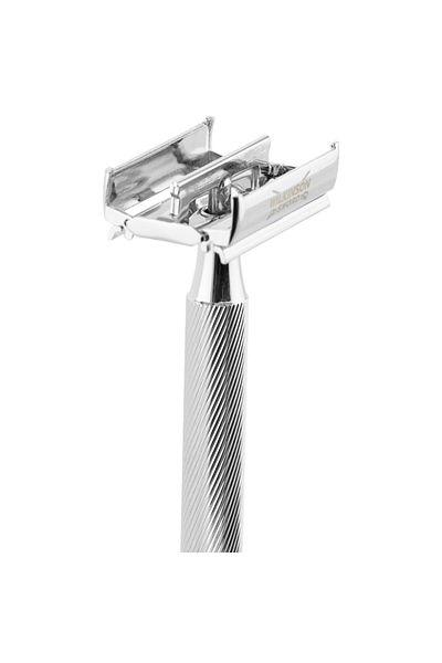 Wilkinson Classic The Edger Double Edge Razor, Stainless Steel, 5 Spare Blades, Grey