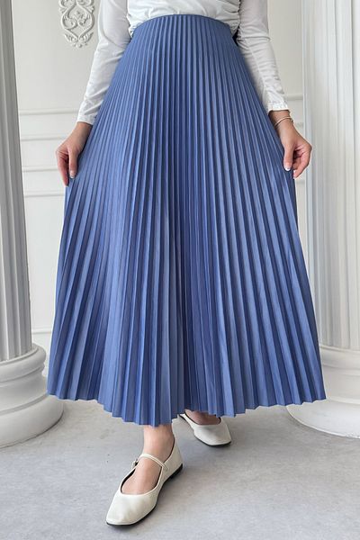 InStyle Fusta albastră plisată