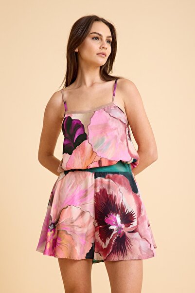 Amarelle Paradise Sklamen İnce Askılı, Şortlu Pijama Takım