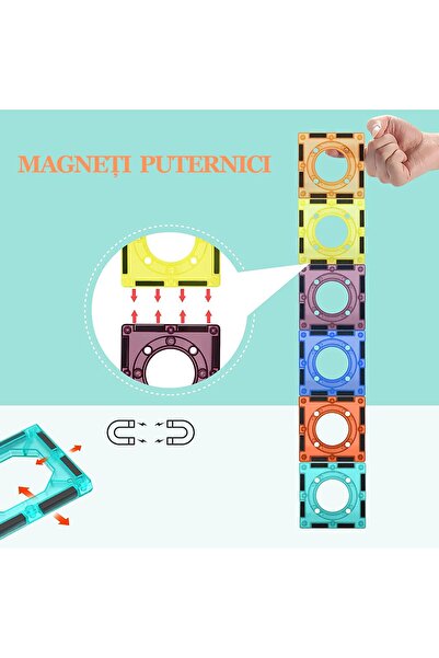 Magnetic Set 148 piese magnetice de construit educational si creativ pentru copii, SOLTOY® Magnet Labyrinth