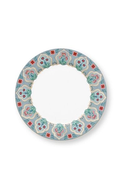 Pip Studio Set de 4 farfurii de porțelan, Mic dejun, Pip Studio, Albastru deschis, 21 cm, colecția Flower Festival