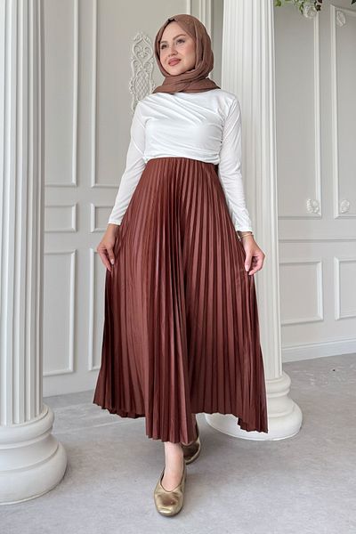 InStyle Pleated Tan Skirt