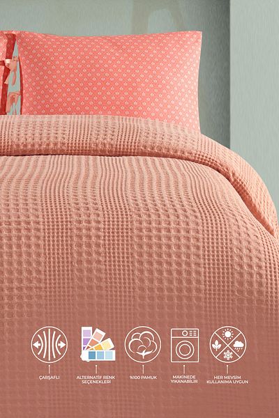 Elart Silvia Pike Set Double (220X240 cm) Salmon