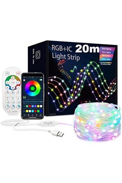 UanTii سلسلة إضاءة LED بتقنية RGBIC تعمل بـ USB 5 فولت مع تحكم عبر تطبيق البل...