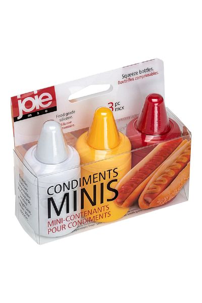 Joie Mini Squeeze BPA-Free Condiment Bottles with Nozzle Caps Assorted Color