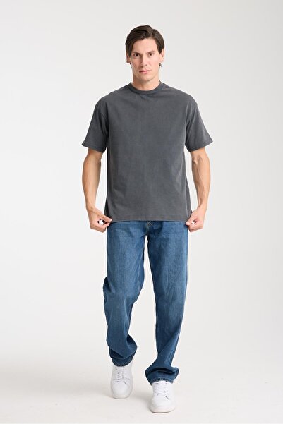 Store Men's Cotton Crew Neck Oversize T-Shirt - Summer Comfortable and Trendy Style