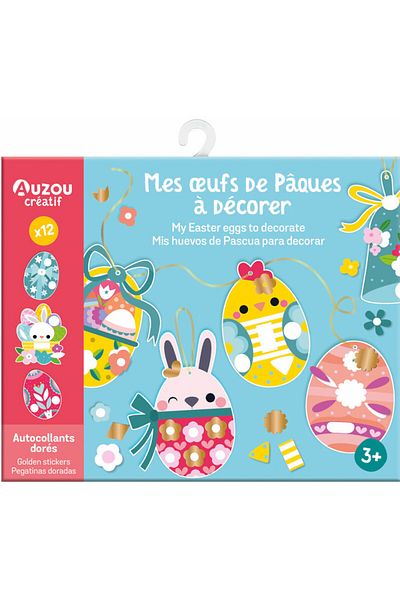 Auzou Set de stickere de Paște, Ouăle mele de Paște de decorat, 3 ani+