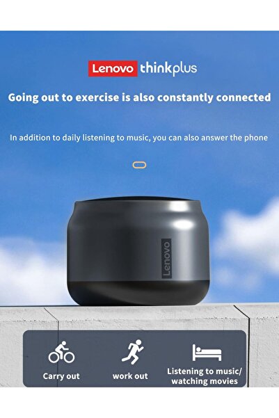 LENOVO K3 Thinkplus Portable Bluetooth Speaker, Mini Wireless, Booming Bass, Dual Pairing, Grey