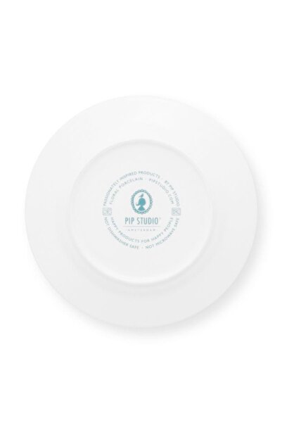 Pip Studio Set of 4 porcelain plates, Breakfast, Pip Studio, Light Blue, 21 cm, Flower Festival collection