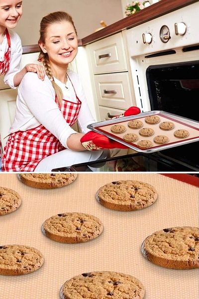 morponi Fireproof Non-Stick Silicone Multi-Purpose Wide Oven Mat Cookie Cake Baking Mat 30*40 Cm