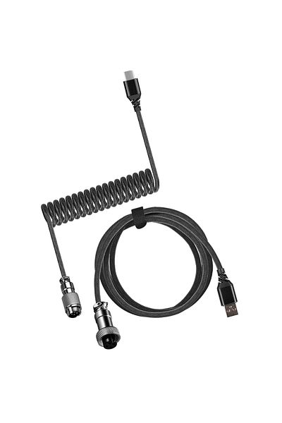 REDRAGON Redragon Coiled Aviator USB-C Keyboard Cable, Black
