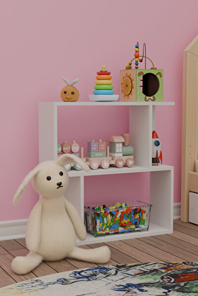 Remaks Belek Oyuncak Dolabı Oyuncak Rafı Çocuk Odası Raf Kitaplık Beyaz