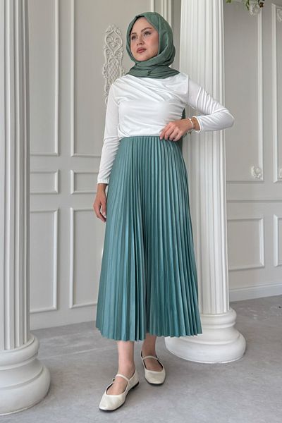 InStyle Pleated Mint Green Skirt