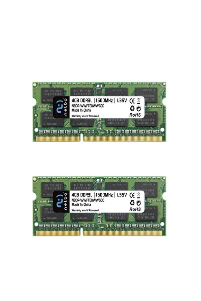 nelbo Set memorie RAM 8 GB (2x4 GB) sodimm ddr3L, 1600 Mhz, Nelbo, dual channel, pentru laptop