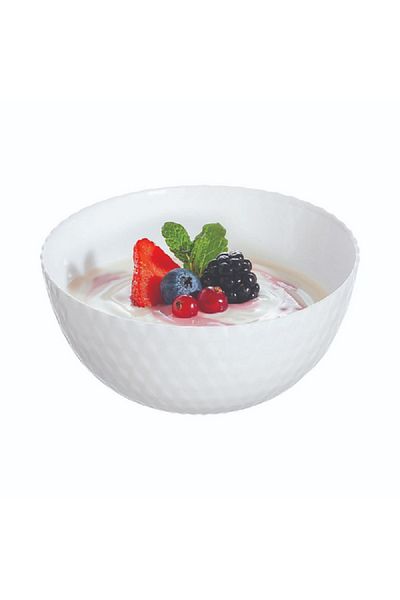 Luminarc Pampille Dishwasher and Microwave Safe Tempered Glass Multipurpose Bowl White 13cm