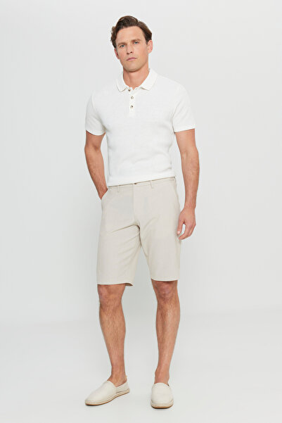 ALTINYILDIZ CLASSICS Slim Fit Slim Fit Seersucker Patterned Side Pocket Stretch Shorts