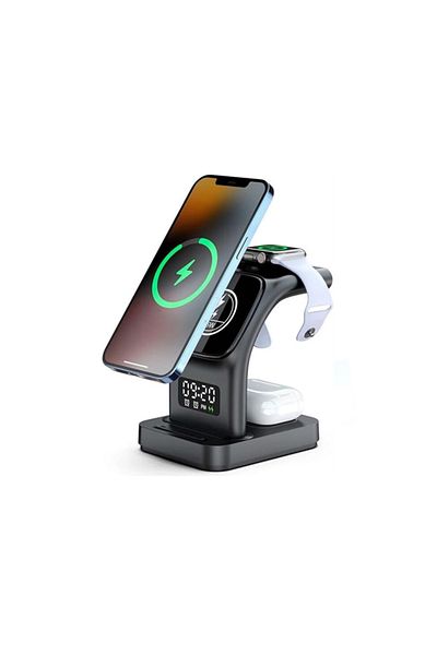 K KATHODE Incarcator Wireless Statie Incarcare 5 In 1 Qi Fast Charger 15W Negru, Universal