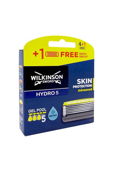 Wilkinson Sword Hydro 5 Skin Protection Advanced Menthol Razor Spare Set, Men, 5 Pcs