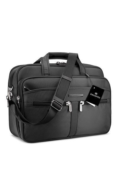 zagatto Black laptop bag 15.6”, 2 compartments, thick shock foam, trolley sleeve, multifunctional, ZG102