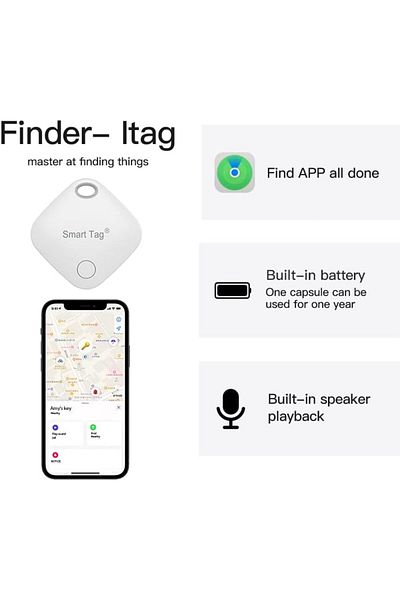 UanTii Smart Itag Smart Finder Tracker Airtag for Apple iPhone Find My App Anti-loss Device For Elde