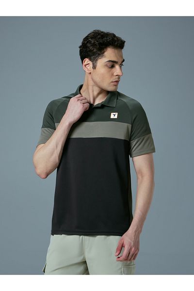 Technosport By Styli Color Block Short Sleeve Slim Fit Polo T-Shirt