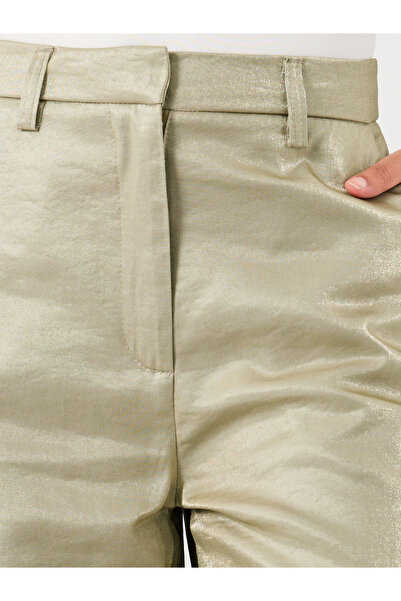 Styli Solid Flat Front Straight Leg Pants with Belt Loops