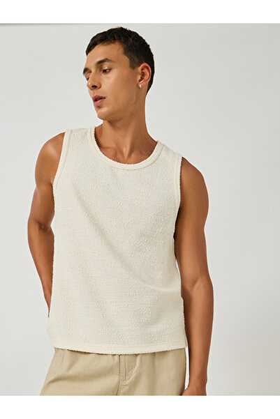 Styli Textured Crew Neck Regular Fit Tank T-Shirt