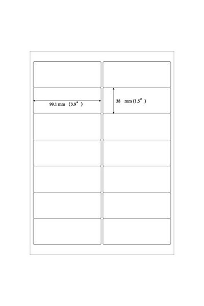 Xerox 100 Xerox Self-adhesive Labels 14/A4, 99.1 x 38 mm, Round Corners, White