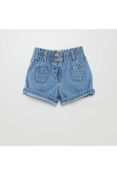 KIABI Denim paperbag shorts BLUE